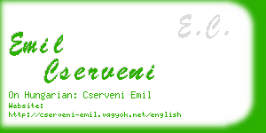 emil cserveni business card